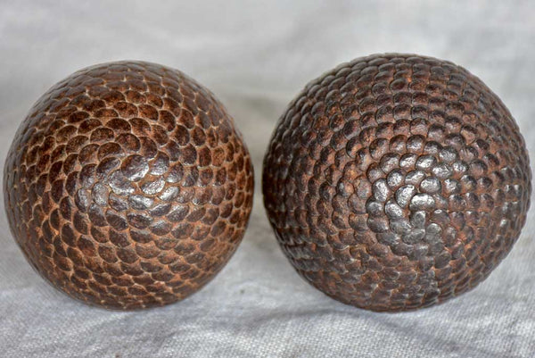 Pair of small antique French petanque balls - Boules