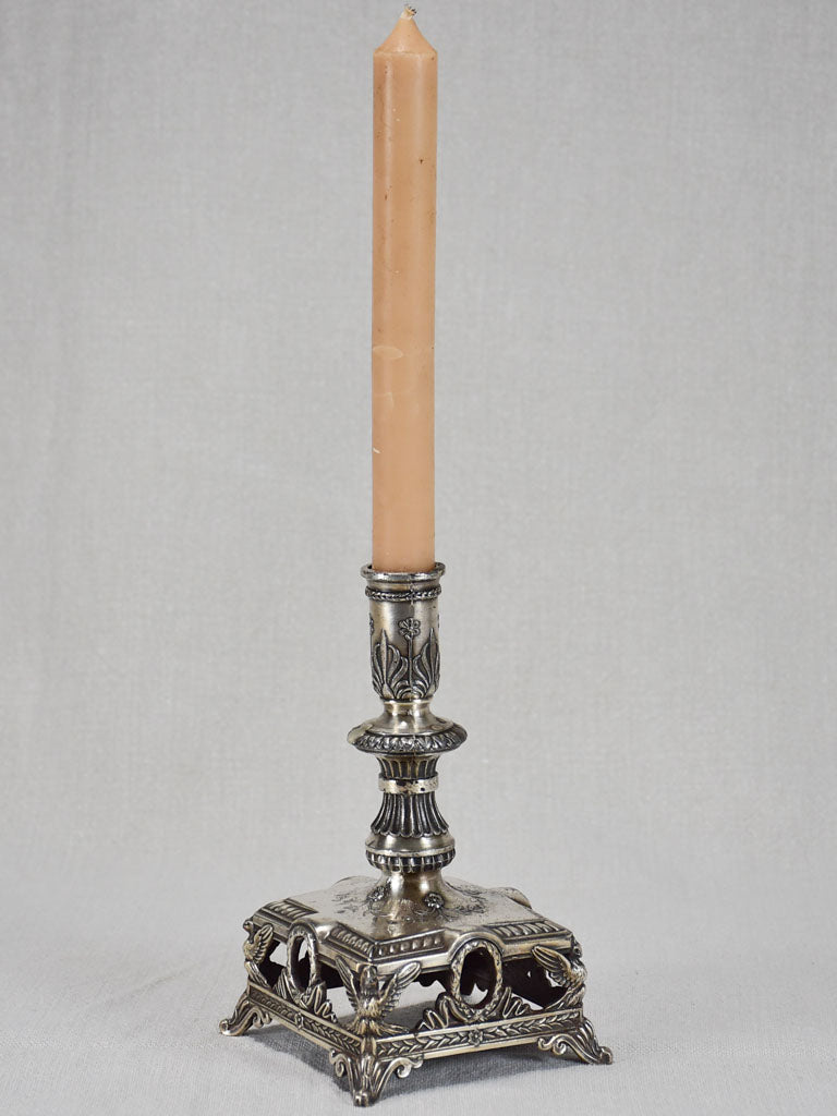 Antique Silver-plated Napoleon III Candlestick