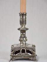 Vintage Silverplated Square Napoleon Candlestick