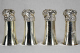 Set of four silver plate hunter's glasses - ram's heads