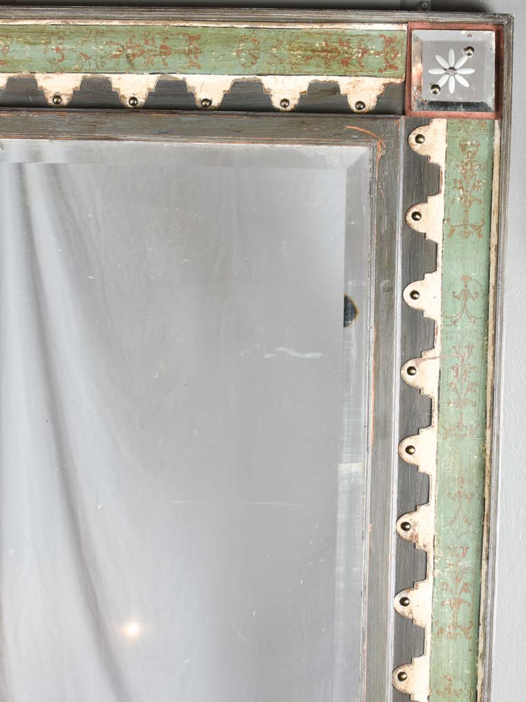 Antique mirror in frame made from salvaged elements 72¾" x 49½"