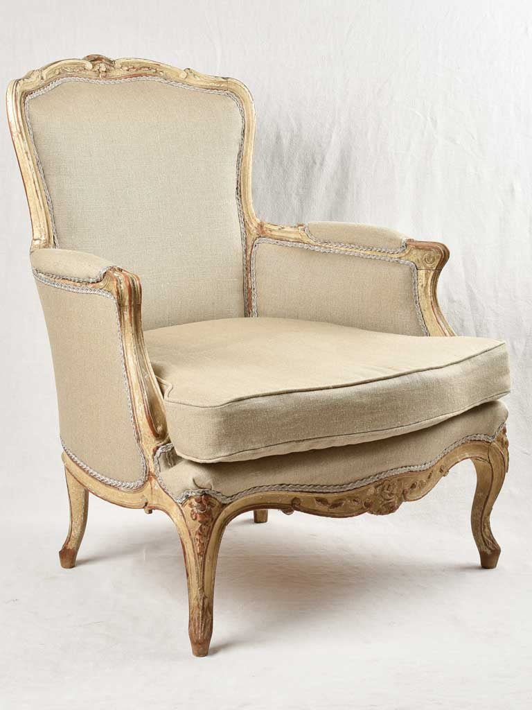 Sturdy painted Louis XV armchair