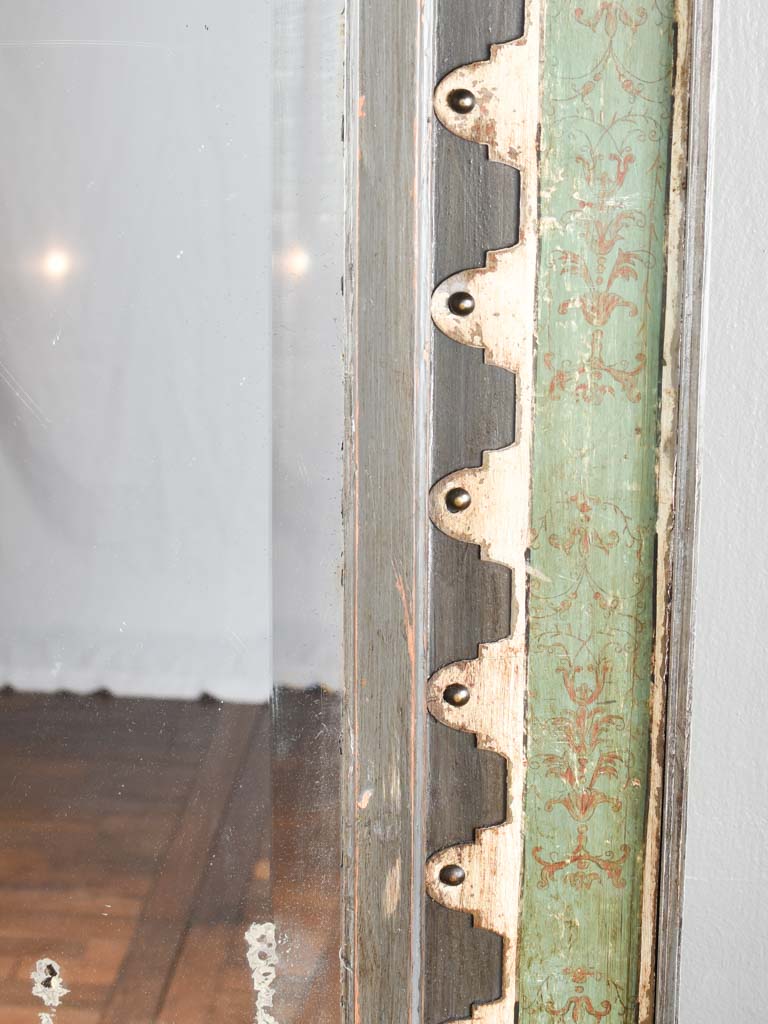 Antique mirror in frame made from salvaged elements 72¾" x 49½"
