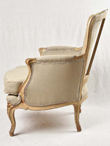 Soft linen Louis XV armchair