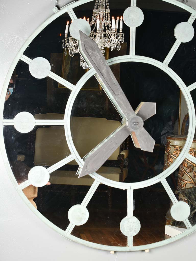 Extra large 19th century copper clock with mirror 66¼"
