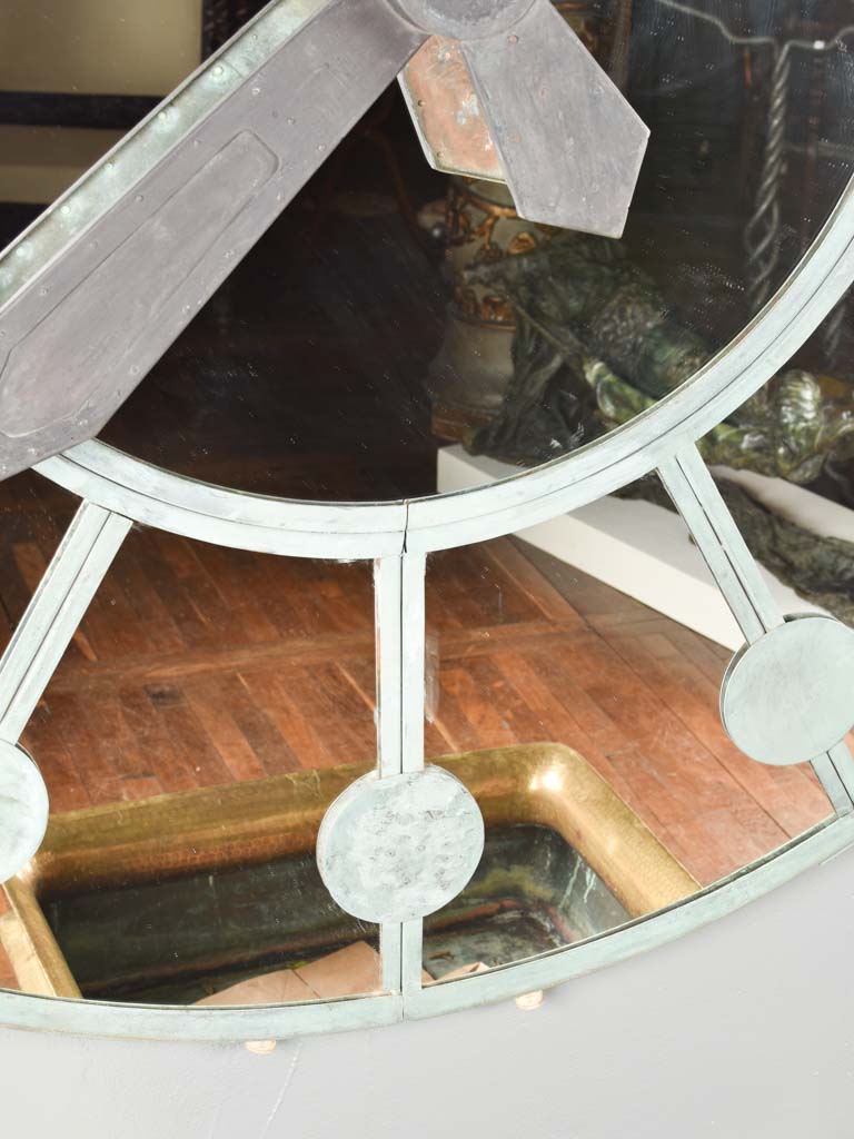 Extra large 19th century copper clock with mirror 66¼"