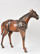 Mid century statue of a horse - leather