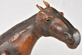Mid century statue of a horse - leather