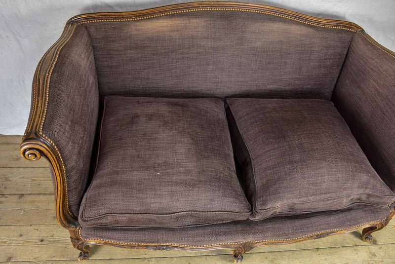 Deep antique French Louis XV sofa - two seat