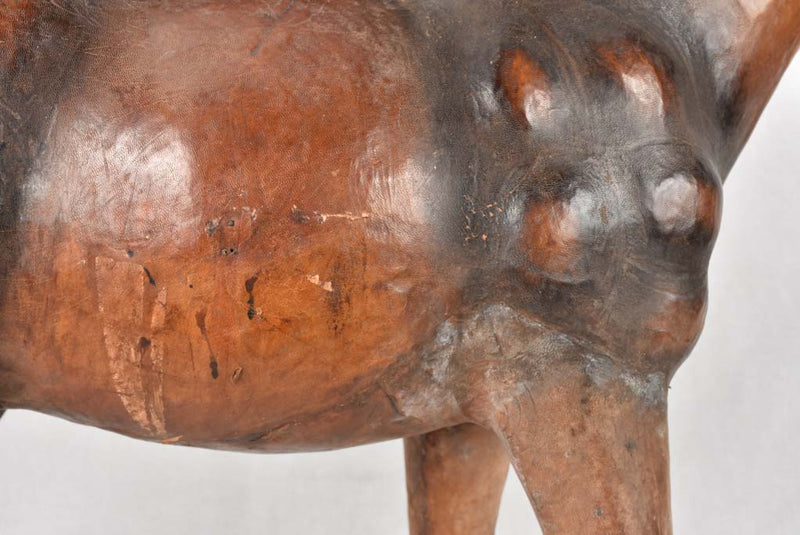 Mid century statue of a horse - leather