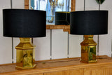 Pair of vintage French table lamps - gold and black
