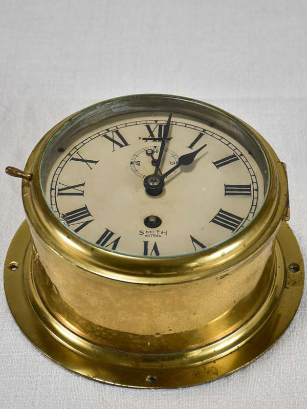Antique English brass clock from a boat - Smith Astral 8¼"