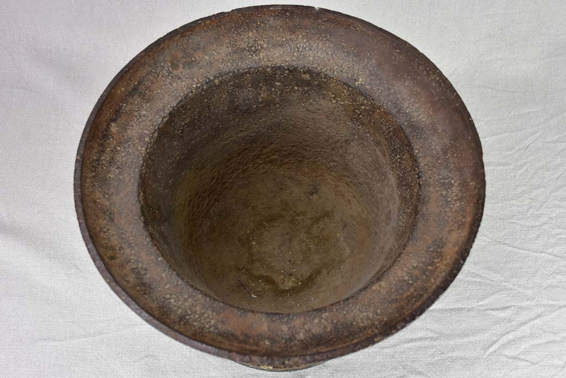 19th century French cast iron pharmacy mortar 11½"