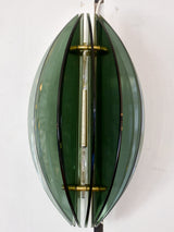 Pair of green / grey vintage Italian glass wall sconces