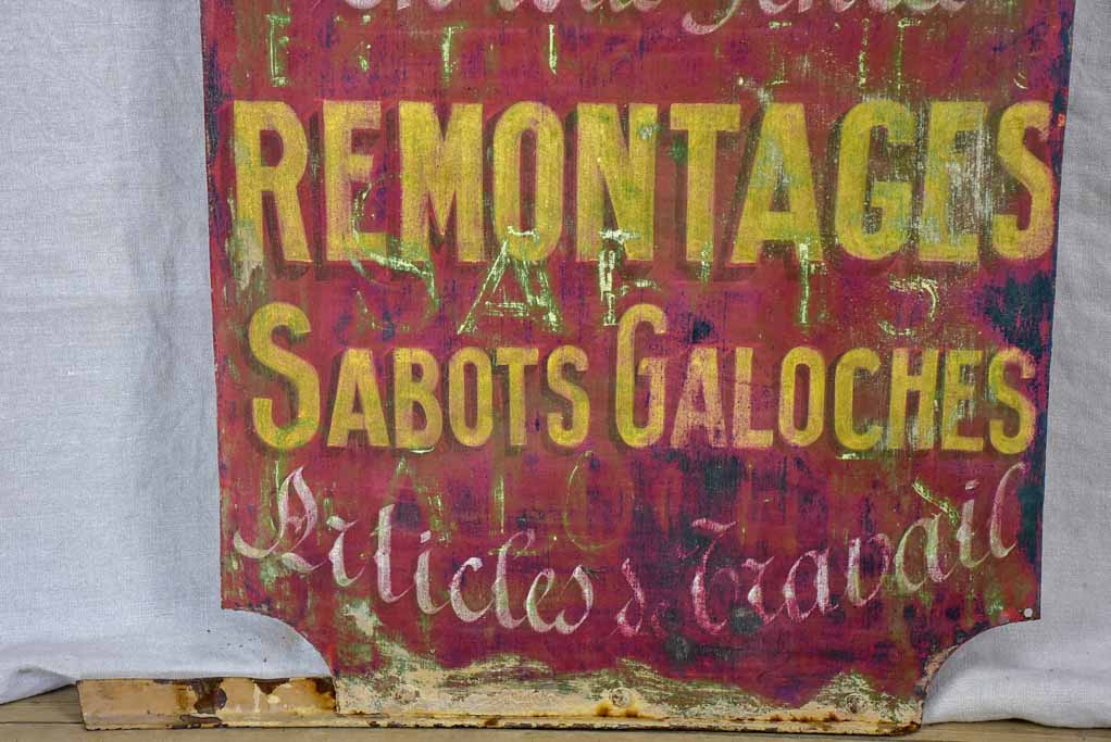 Antique French sign from a cobbler's shop 31"