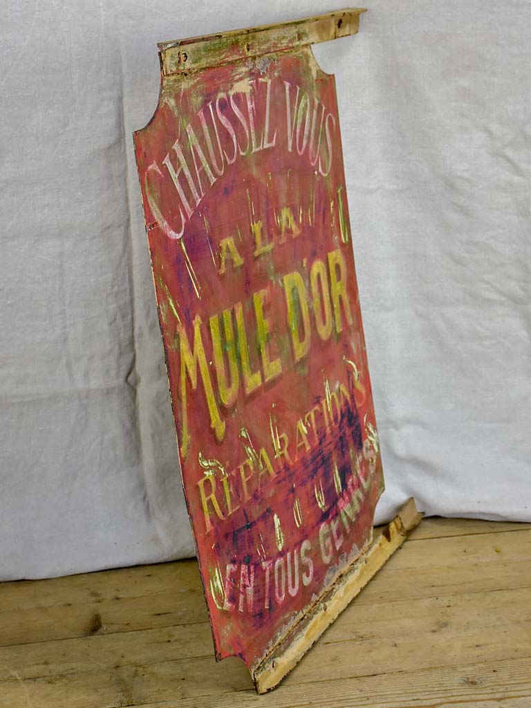 Antique French sign from a cobbler's shop 31"