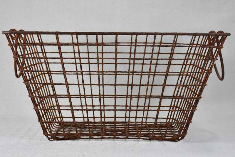 Collection of three antique French oyster baskets