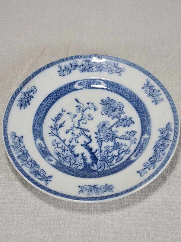 Blue and white trimmed French plates