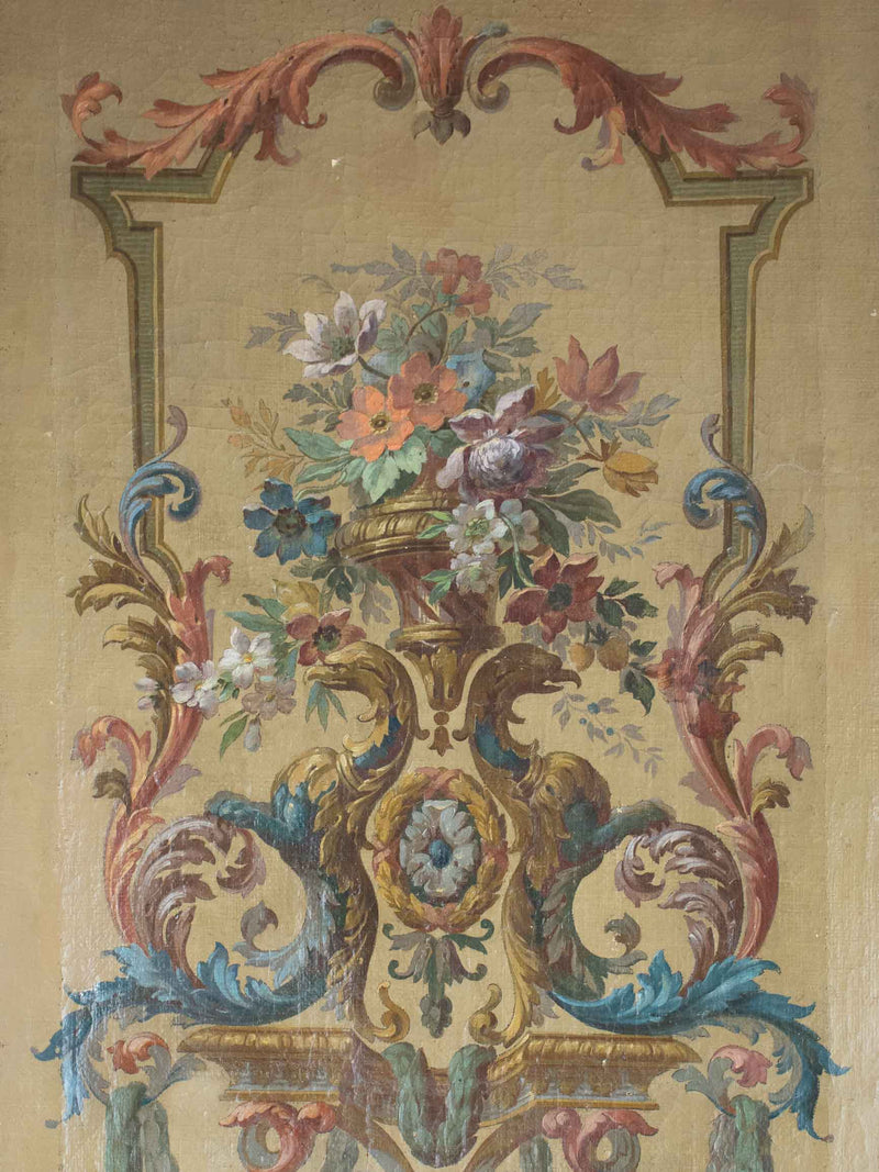 18th Century floral painting from a theater 19¼'' x 32”