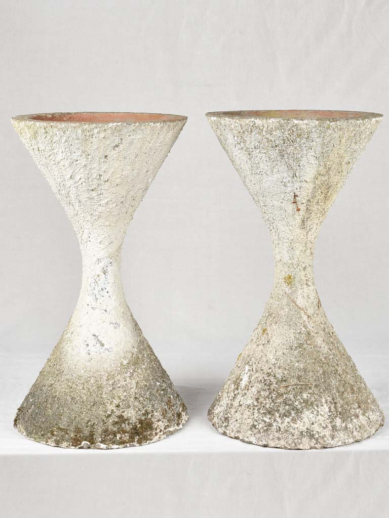 Pair of vintage diabolo spindle planters 25¼"