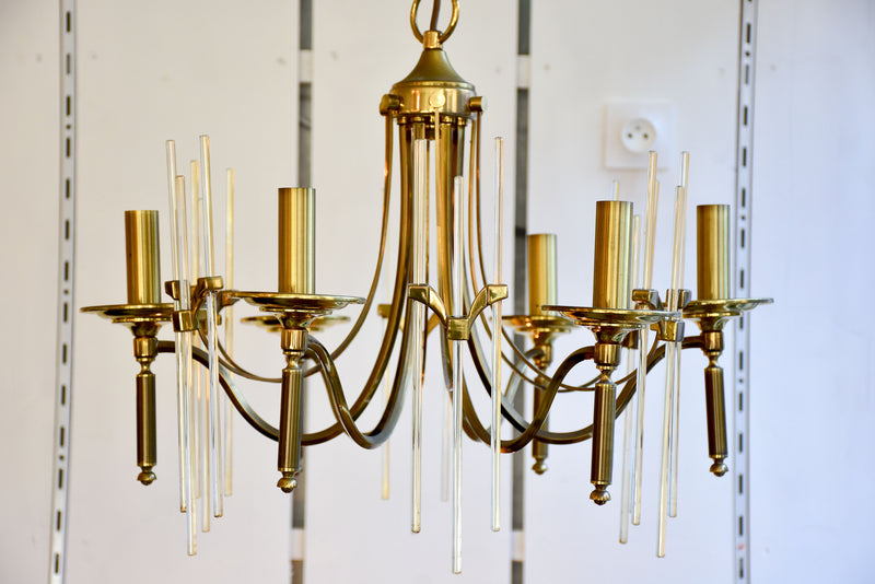 Vintage Italian Sciolari six arm chandelier