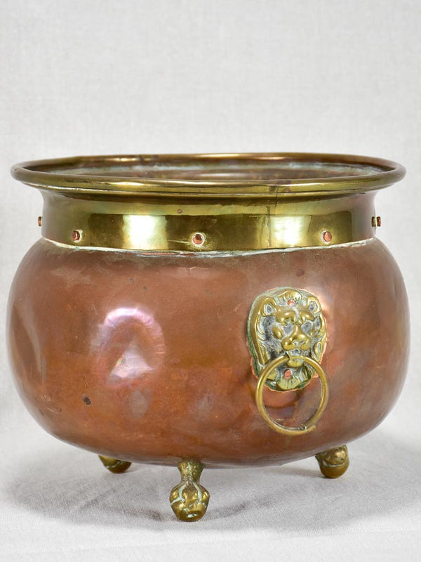 Antique French Brass Cachepot with Claws