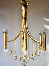 Brass and crystal Sciolari chandelier