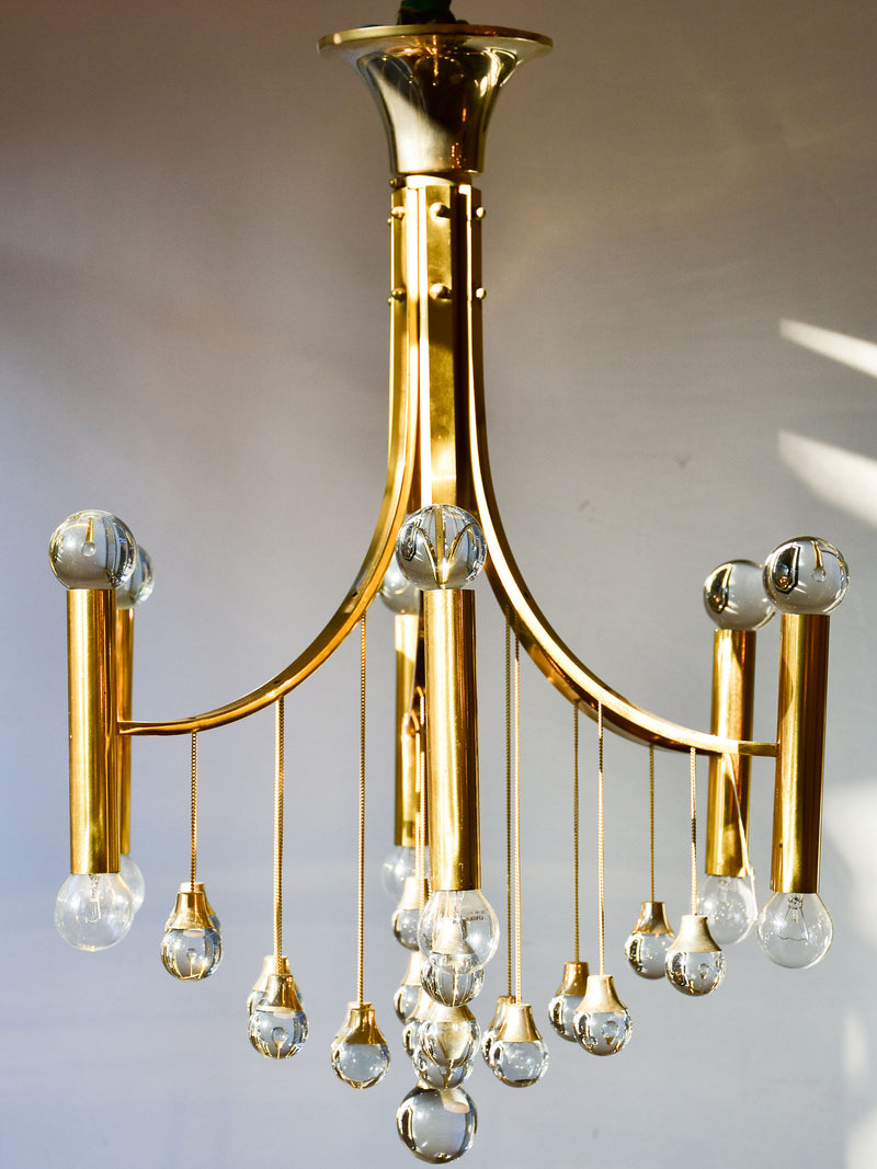 Brass and crystal Sciolari chandelier