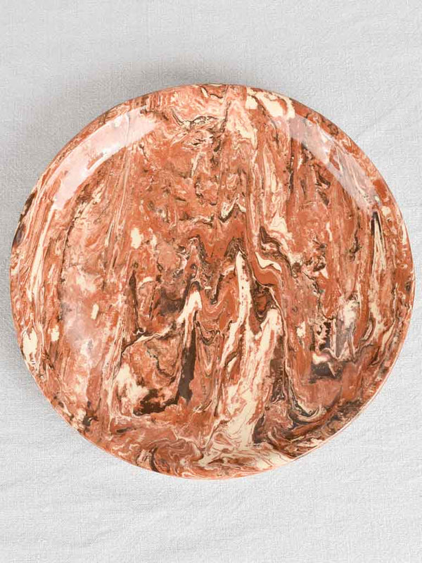 Vintage handmade marbleized round platter