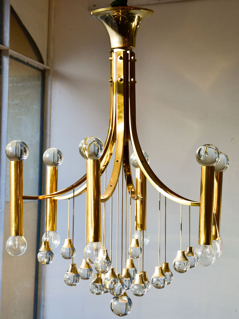 Brass and crystal Sciolari chandelier