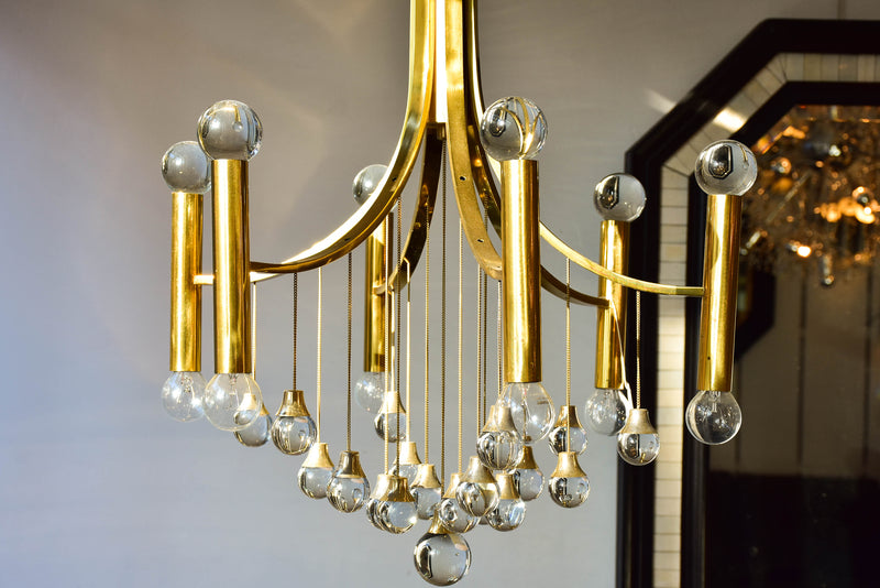 Brass and crystal Sciolari chandelier