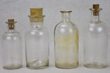 Collection of four small pharmacy flasks - 19th century blown glass