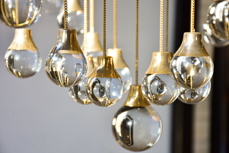 Brass and crystal Sciolari chandelier