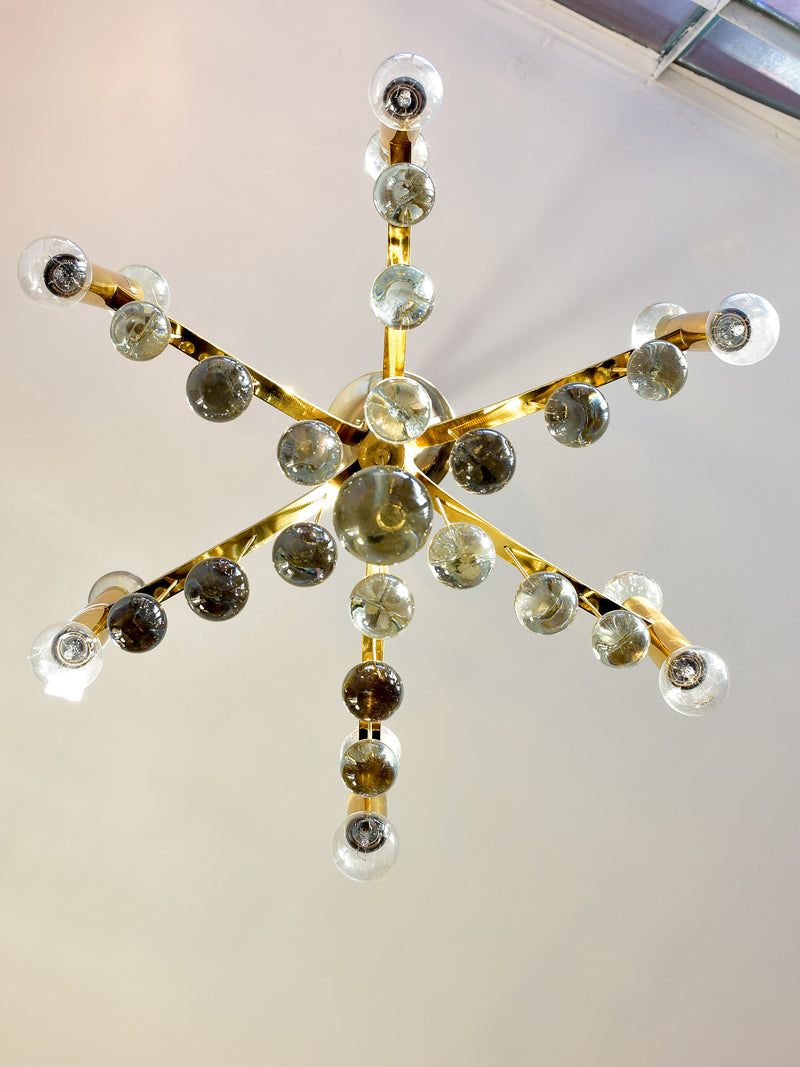 Brass and crystal Sciolari chandelier