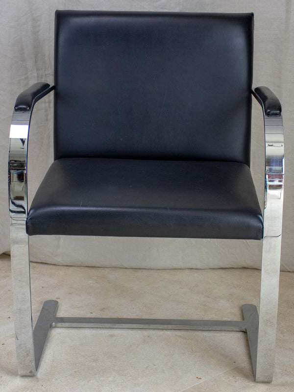 Four vintage Knoll Flat bar Brno armchairs, black - Ludwig Mies Van Der Rohe