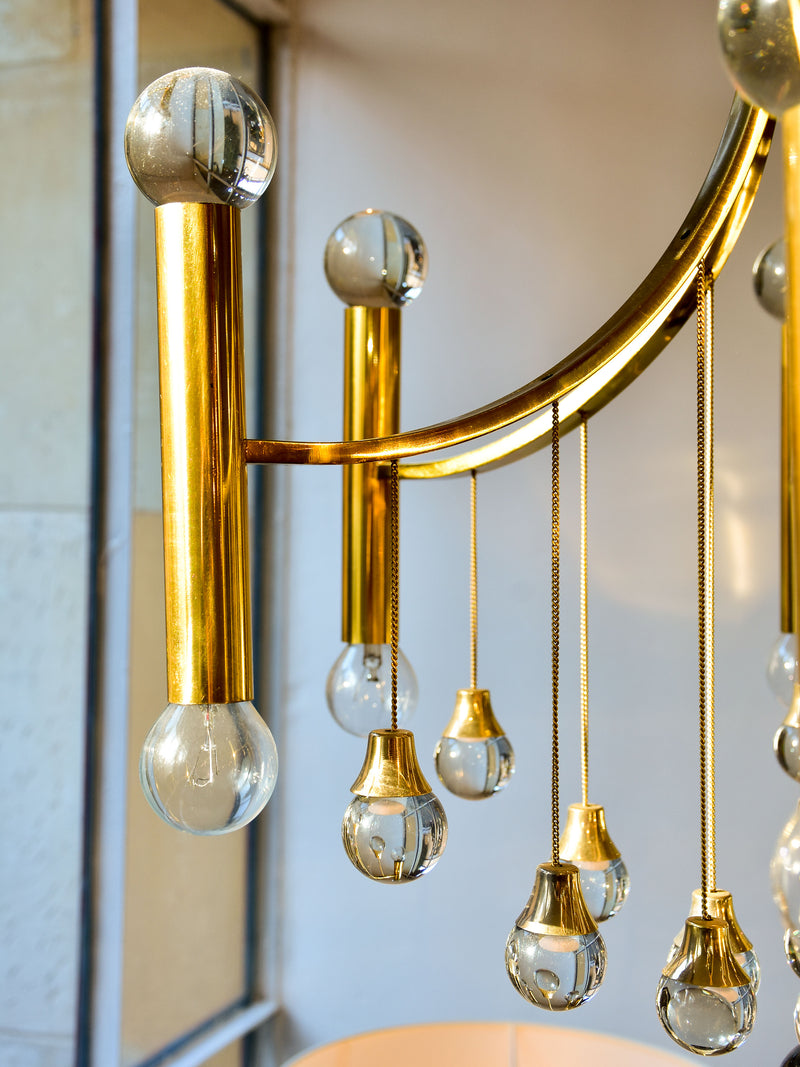 Brass and crystal Sciolari chandelier