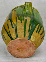 RESERVED MD 19th Century French confit pot with green glaze 9¾"
