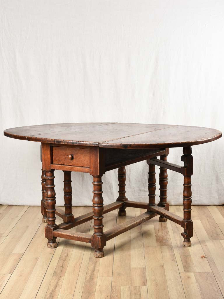 Vintage French Gate-Leg Oval Table