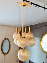 Vintage Italian chandelier with seven glass balls