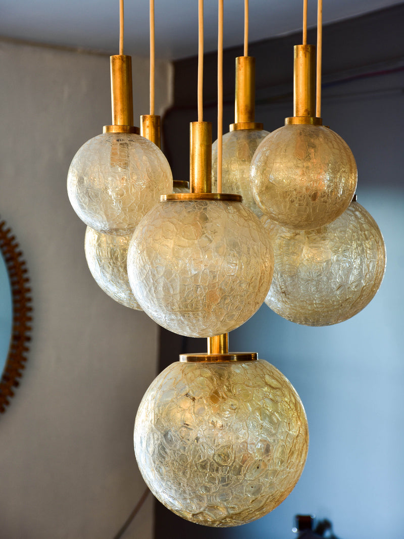 Vintage Italian chandelier with seven glass balls