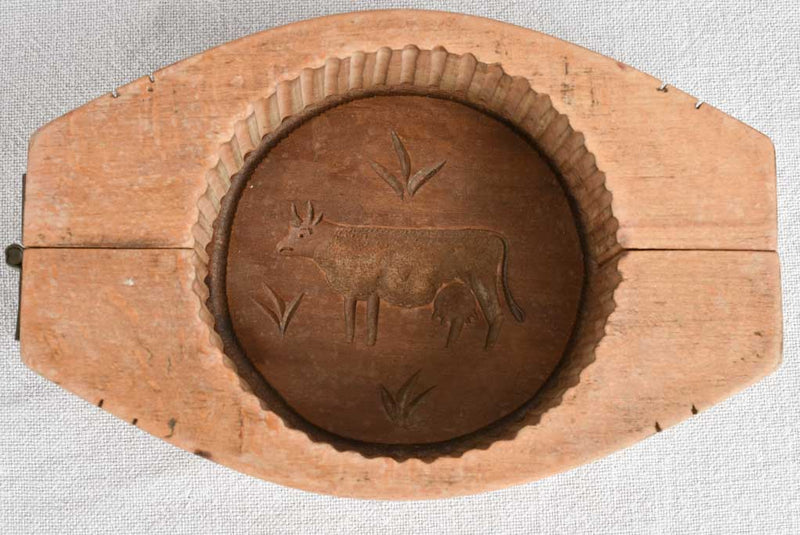 Vintage French Cow-Stamped Butter Mold