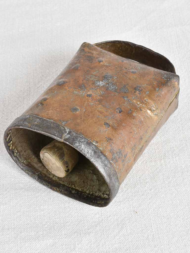 Antique French goat bell hammered texture 7"