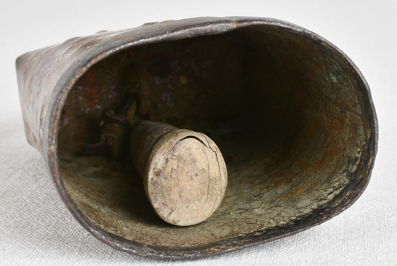 Antique French goat bell hammered texture 7"