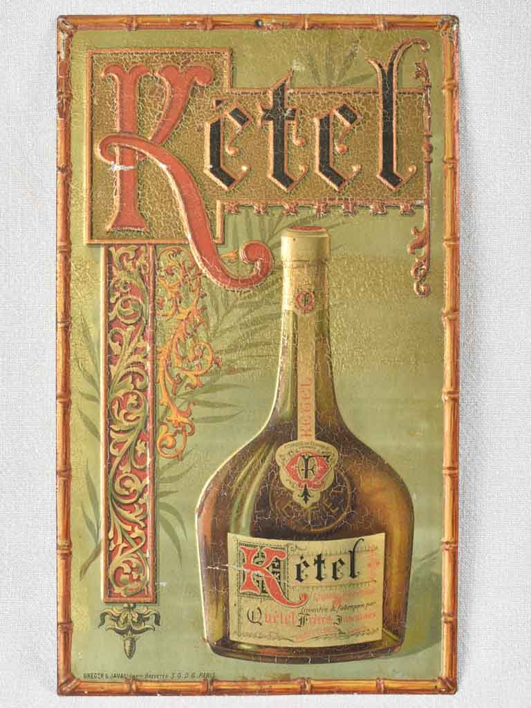 Vintage Parisian Painted Metal Advertisement