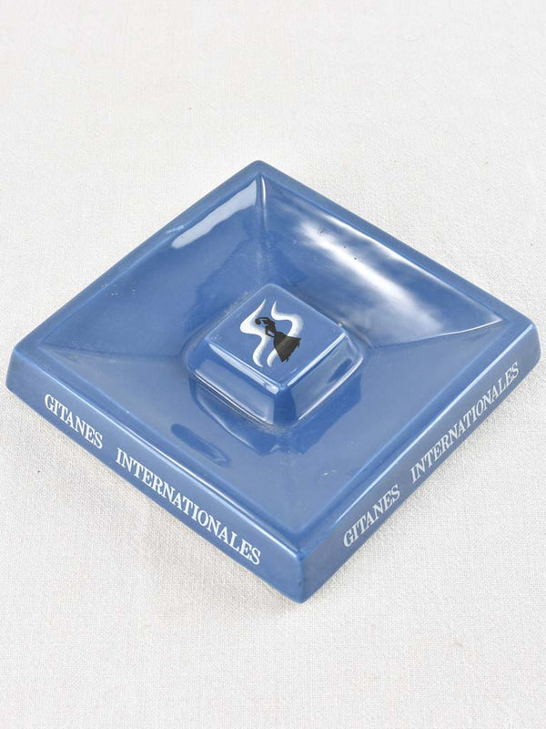 Blue Gitanes Internationales ashtray - 1950s- 8"
