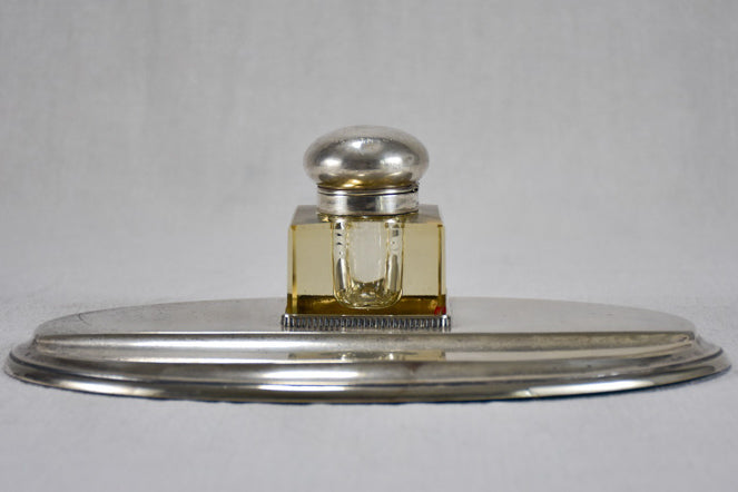 Twentieth-century decorative silver plate inkwell