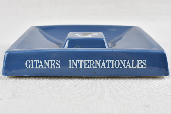 Blue Gitanes Internationales ashtray - 1950s- 8"