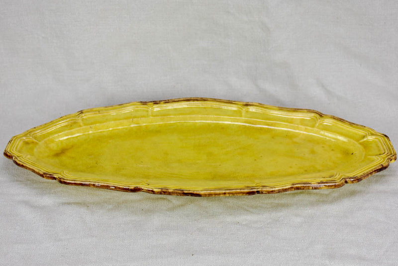 Very large 19th Century French platter with yellow glaze 22¾"