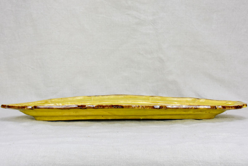 Very large 19th Century French platter with yellow glaze 22¾"