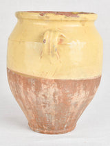 Very large confit pot with pale yellow glaze 12¼"